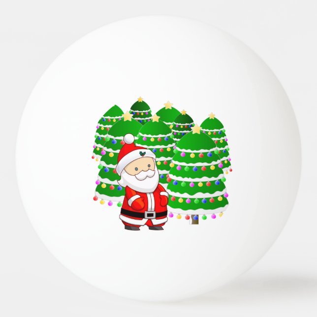 Weihnachtsmann und Christbaum Lot Tischtennisball (Rückseite)