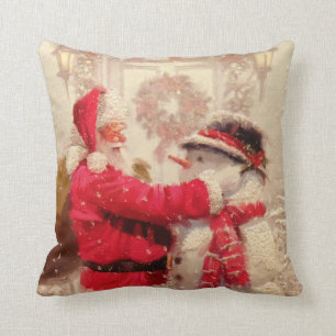 Weihnachtsmann und das Schneemann-Weihnachten Kissen