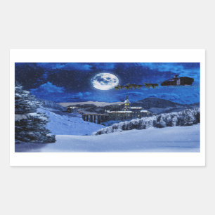 Weihnachtsmann und der Nordpol Rechteckiger Aufkleber