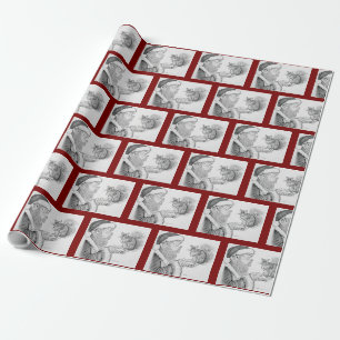 Weihnachtsmann und Eichhörnchen Geschenkpapier
