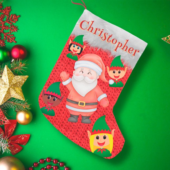 Weihnachtsmann und Elf Sprichwort Hi niedlicher be Kleiner Weihnachtsstrumpf (Von Creator hochgeladen)