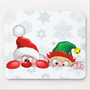 Weihnachtsmann und Elf Süßer und lustiger Weihnach Mousepad