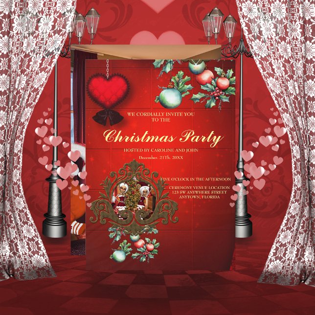 Weihnachtsmann und Elfen nach der Arbeit. Einladung (Christmas time)