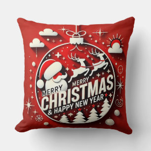 Weihnachtsmann und festliche Dekoration Kissen