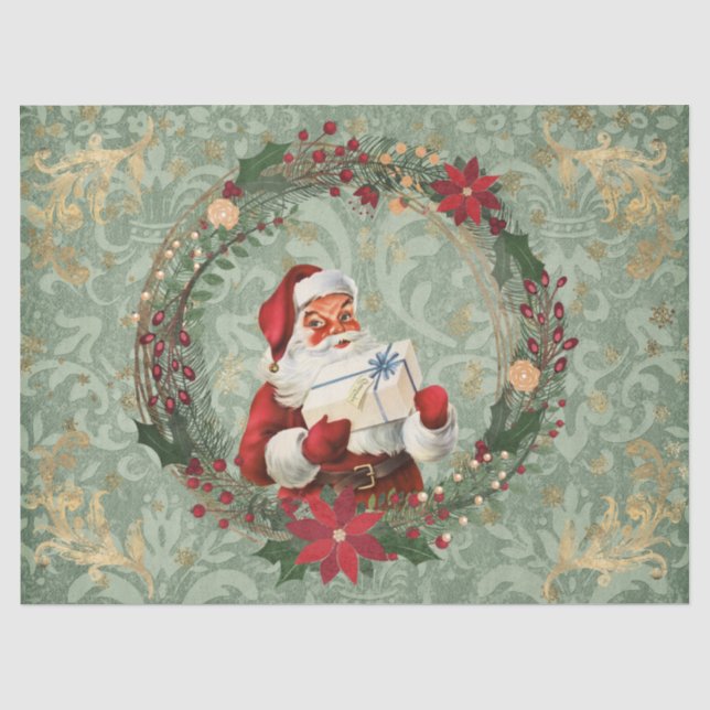 Weihnachtsmann und Feuertraum Seidenpapier (Vorderseite)
