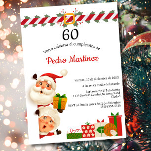 Weihnachtsmann und Frau Claus Weihnachten 60. Gebu Einladung
