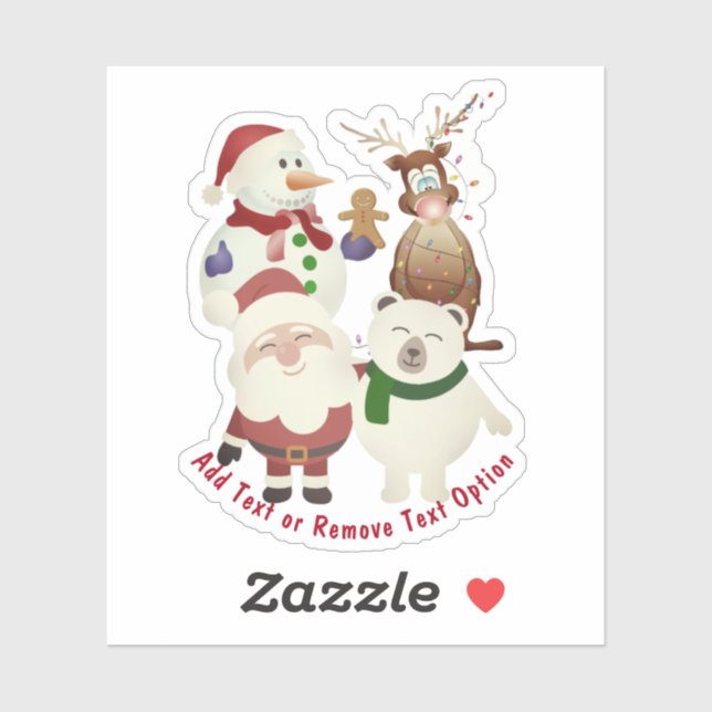 Weihnachtsmann und Freunde Weihnachten Aufkleber (Blatt)