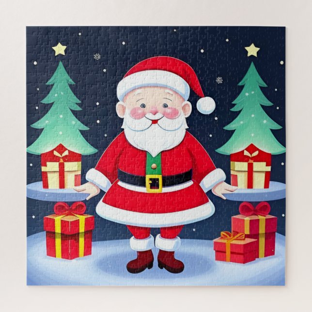 Weihnachtsmann und Geschenke (Vertikal)