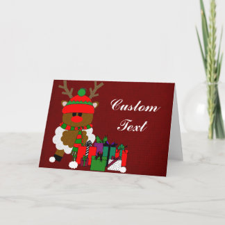 Weihnachtsmann und Geschenke Feiertagskarte