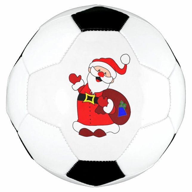 Weihnachtsmann und Geschenktüte Fußball (Vorderseite)