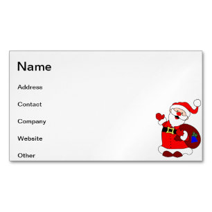 Weihnachtsmann und Geschenktüte Magnetische Visitenkarte