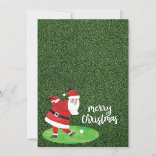 Weihnachtsmann und Golfball auf grünem Gras Weihna Einladung