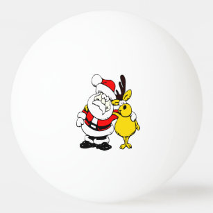 Weihnachtsmann und Hirsche Weihnachts Pingpong Bal Tischtennisball