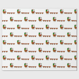 Weihnachtsmann und Huhn-Packpapier Geschenkpapier