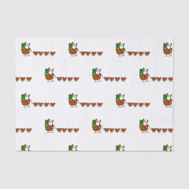 Weihnachtsmann und Huhn-Seidenpapier Seidenpapier (Vorderseite)