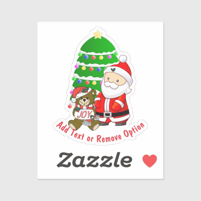 Weihnachtsmann und Joy Bear Weihnachten Aufkleber (Blatt)