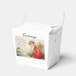 Weihnachtsmann und Junge Vintage Nostalgie Weihnac Geschenkschachtel