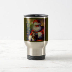 Weihnachtsmann und Katze 1 Reisebecher