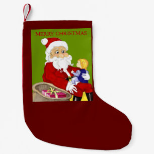 Weihnachtsmann und Kind Weihnachten Strumpf Kleiner Weihnachtsstrumpf