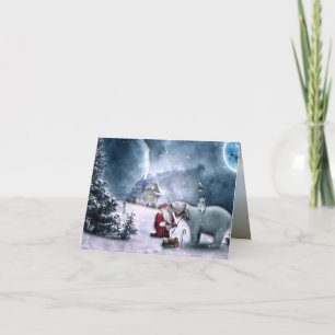 Weihnachtsmann und Polar-Bär Karte
