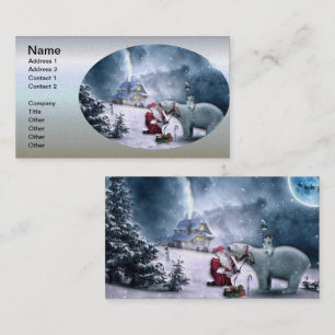 Weihnachtsmann und Polar-Bär Visitenkarte