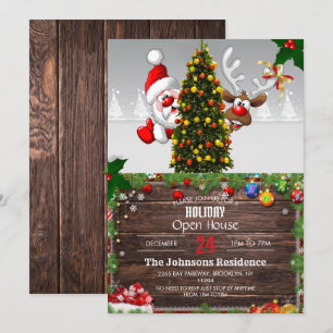 Weihnachtsmann und Reindeer Einladung