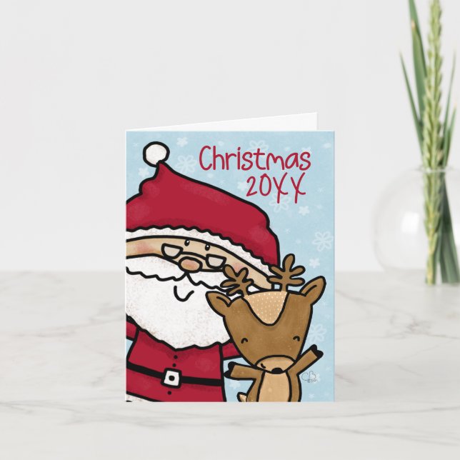 Weihnachtsmann und Reindeer Jahr für Weihnachten (Vorderseite)
