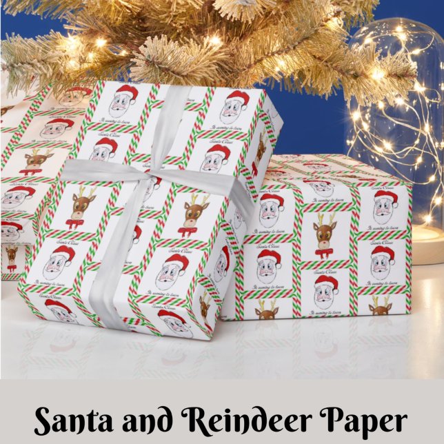 Weihnachtsmann und Reindeer Weihnachtswrapping Pap Geschenkpapier (Von Creator hochgeladen)
