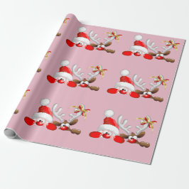 Weihnachtsmann und Rentier-Cartoon Geschenkpapier