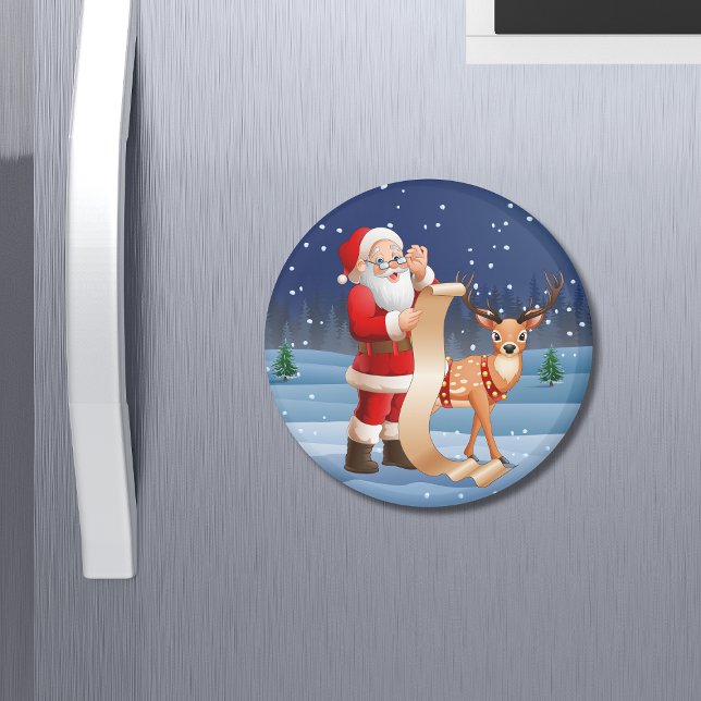 Weihnachtsmann und Rentier Magnet (Von Creator hochgeladen)