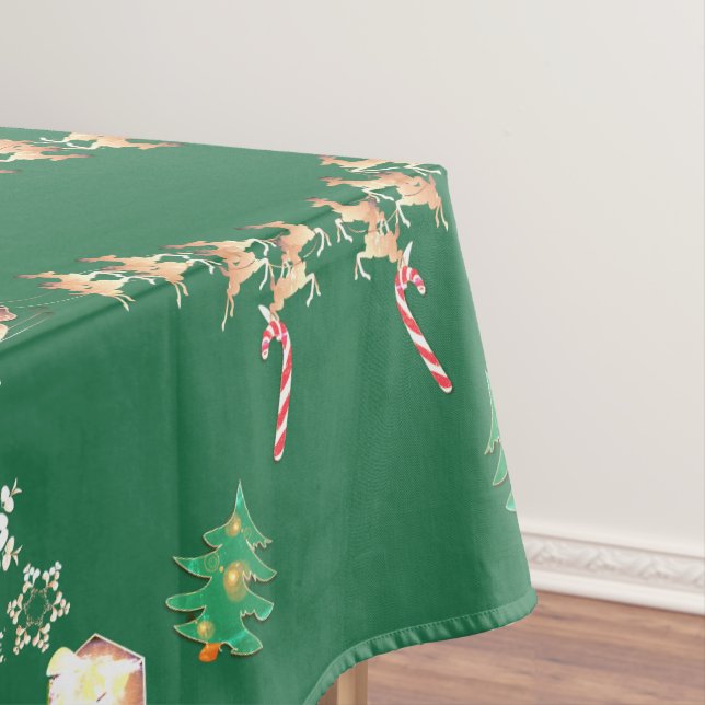 Weihnachtsmann und Rentier Tischdecke (Beispiel)