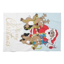 Weihnachtsmann und Rentiere frohe Weihnachten