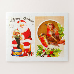 Weihnachtsmann und Robins Frohe Weihnachten