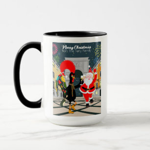 Weihnachtsmann und Rooster Champagner Toast bis Ne Tasse