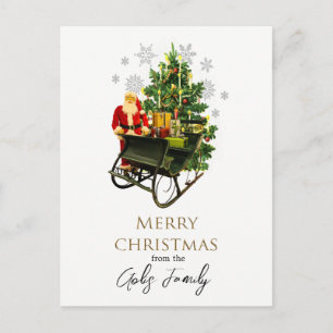 Weihnachtsmann und Schlitten Weihnachtsfeiertag  Postkarte