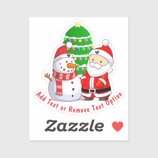 Weihnachtsmann und Schneemann Weihnachten Aufkleber (Blatt)
