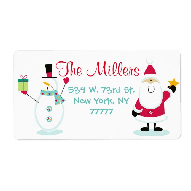Weihnachtsmann und Schneemann Weihnachts-Rücksende (Vorne)