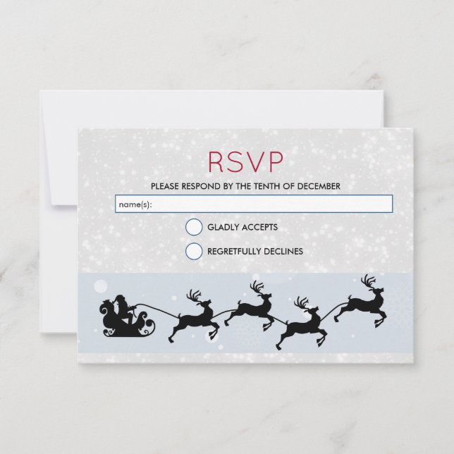 Weihnachtsmann und sein fliegender Reindeer Weihna Einladung (Vorderseite)