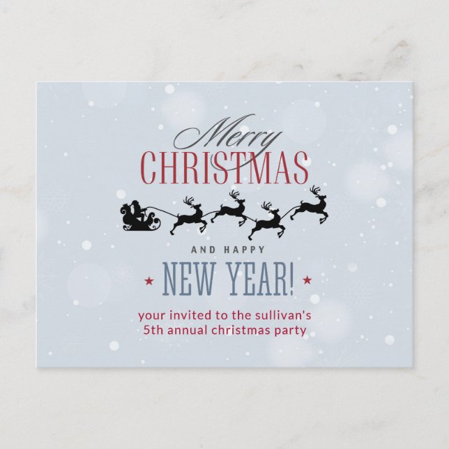 Weihnachtsmann und sein Weihnachtsfest in Reindeer Postkarte (Vorderseite)