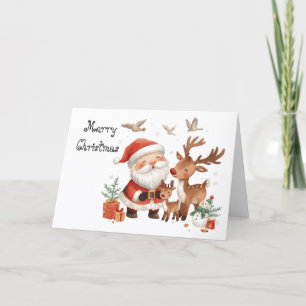 Weihnachtsmann und seine Helfer & skurrile Weihnac Karte