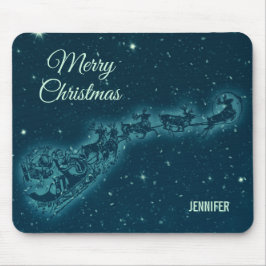 Weihnachtsmann und seine Rentiere Weihnachtsabend  Mousepad