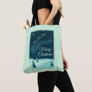 Weihnachtsmann und seine Rentiere Weihnachtsabend  Tasche