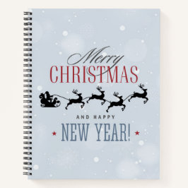 Weihnachtsmann und seine Silhouette "Flying Rentie Notizbuch