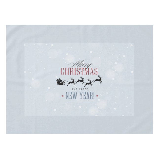 Weihnachtsmann und seine Silhouette "Flying Rentie Tischdecke (Vorderseite (Horizontal))
