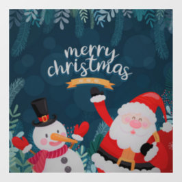 Weihnachtsmann und Snowman Fensteraufkleber
