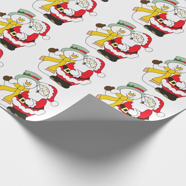 Weihnachtsmann und Snowman Geschenkpapier (Ecke)