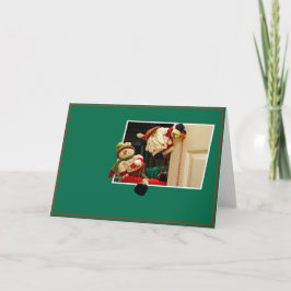Weihnachtsmann und Snowman Grußkarte Feiertagskarte