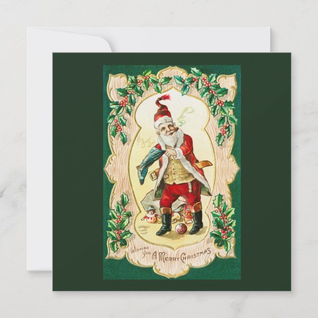 Weihnachtsmann und Weihnachten Vintage Kunst (Vorderseite)
