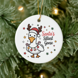 Weihnachtsmann Verrückte Gans Weihnachten Ente Lus Keramik Ornament