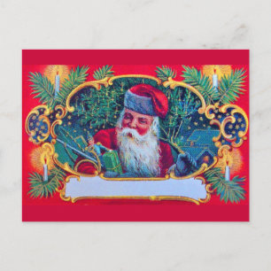 WEIHNACHTSMANN VINTAGE FEIERTAGSPOSTKARTE